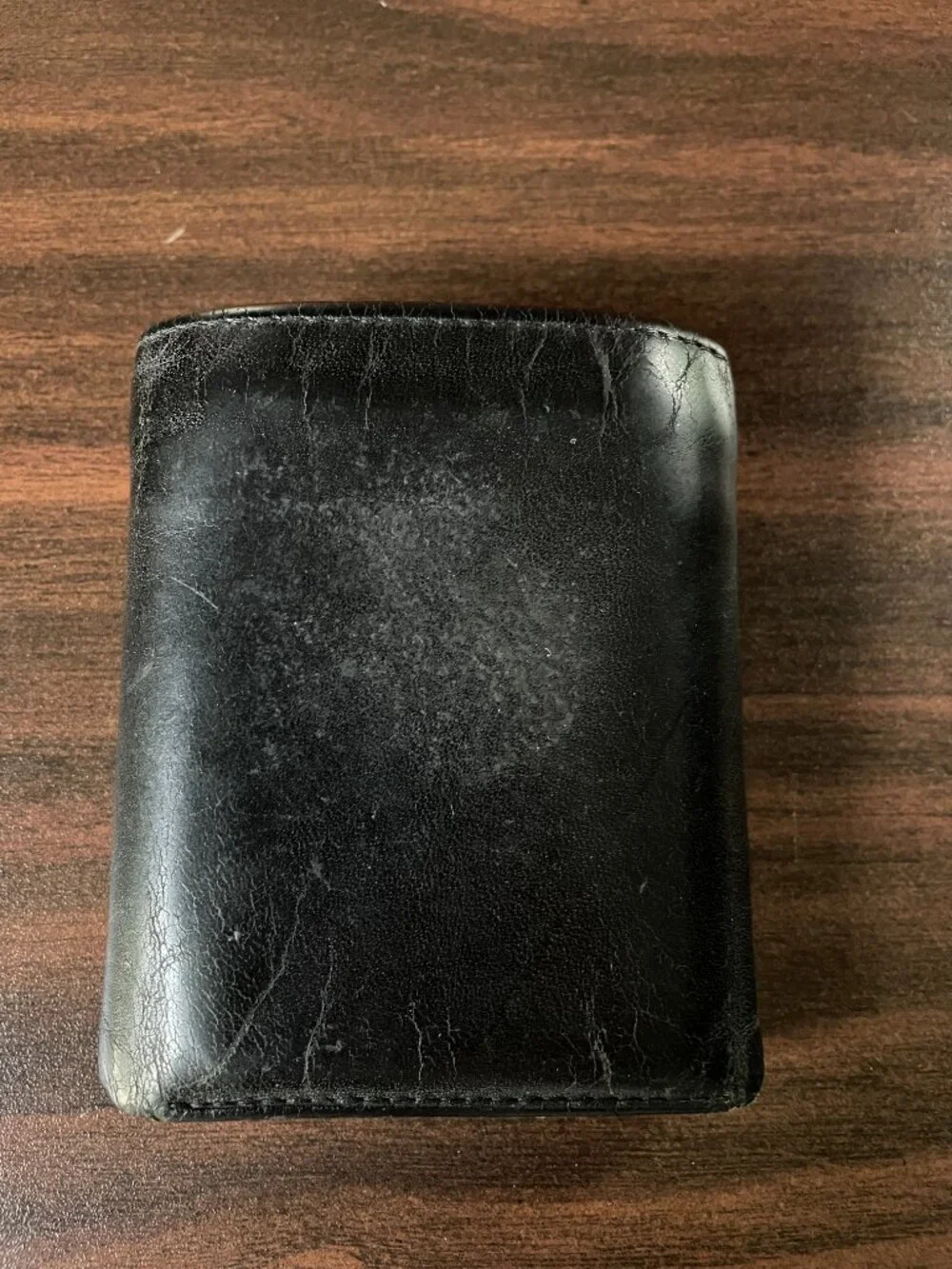 Fossil Black Genuine Leather Wallet — Multi Compartment Bifold Zip